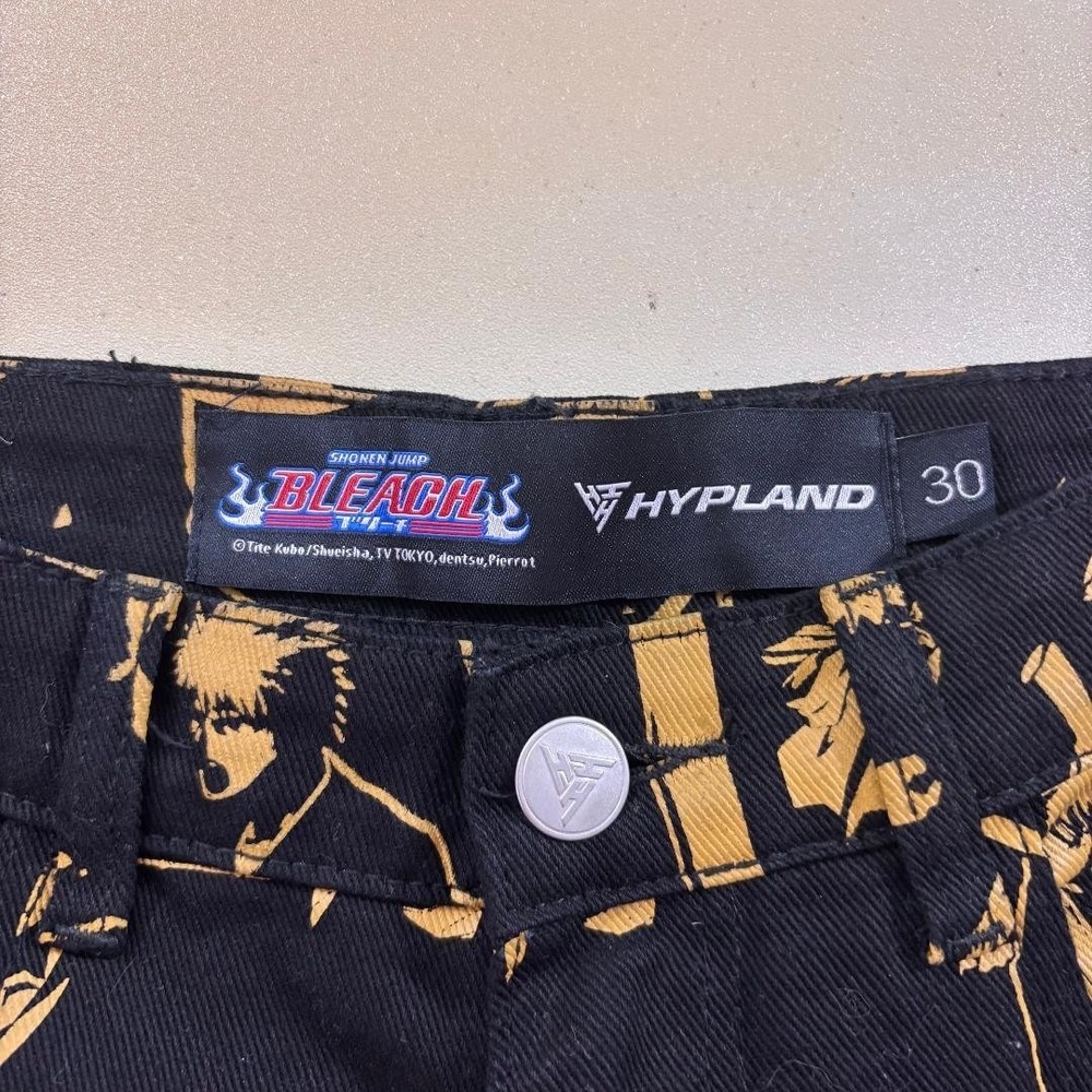 Bleach Hypland Jeans Anime Cargo Black Yellow Men's Size 30 (32X33) - Picture 5 of 9